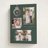 "Monogram Trio" - Holiday Cards in Evergreen by Melanie Kosuge - Folded Card