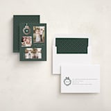 "Monogram Trio" - Holiday Cards in Evergreen by Melanie Kosuge - Assembled