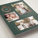 "Monogram Trio" - Holiday Cards in Evergreen by Melanie Kosuge - Detail