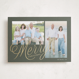 "Scripted Merry" - Holiday Cards in Pine by Brianne Larsen - Front