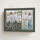 "Scripted Merry" - Holiday Cards in Pine by Brianne Larsen - Folded Card