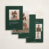 "foil branches" - Holiday Cards in Evergreen by Julie Murray - Back of Card Options