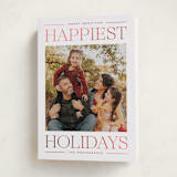 "Modern Editorial" - Holiday Cards in Cranberry by Ekko Studio - Folded Card
