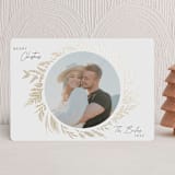 "Gold Wreath" - Holiday Cards in Snowflake by Susan Moyal - Front