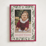 "Merry Floral Toile" - Holiday Cards in Holly Berry by Jenna Holcomb - Front