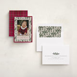 "Merry Floral Toile" - Holiday Cards in Holly Berry by Jenna Holcomb - Assembled