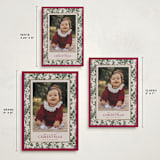 "Merry Floral Toile" - Holiday Cards in Holly Berry by Jenna Holcomb - Formats Available