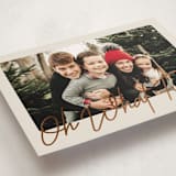 "Oh what fun script" - Holiday Cards in Linen by Karidy Walker - Detail