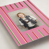 "Colorful Stripes" - Holiday Cards in Peony by Baumbirdy - Detail