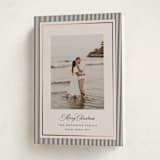 "Striped Elegance" - Holiday Cards in Linen by Kelly Schmidt - Folded Card