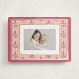 "Block Print Frame" - Holiday Cards in Candy by Teju Reval - Front