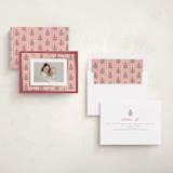 "Block Print Frame" - Holiday Cards in Candy by Teju Reval - Assembled