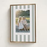"Linen Stripes" - Holiday Cards in Sage by Angela Thompson - Folded Card