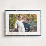 "Yule Plaid" - Holiday Cards in Navy by Cindy Reynolds - Front