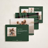"Yule Plaid" - Holiday Cards in Hunter Green by Cindy Reynolds - Back of Card Options