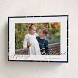 "Yule Plaid" - Holiday Cards in Navy by Cindy Reynolds - Folded Card
