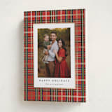 "Plaid Shimmer" - Holiday Cards in Bright Berry by Kristie Kern - Folded Card