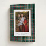 "Plaid Shimmer" - Holiday Cards in Balsam by Kristie Kern - Folded Card