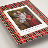 "Plaid Shimmer" - Holiday Cards in Bright Berry by Kristie Kern - Detail