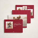 "Joy Border" - Holiday Cards in Poinsettia by Brianne Larsen - Back of Card Options