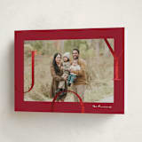 "Joy Border" - Holiday Cards in Poinsettia by Brianne Larsen - Folded Card