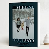 "Gilded greeting" - Holiday Cards in Winter Night by Ekko Studio - Folded Card