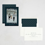"Gilded greeting" - Holiday Cards in Winter Night by Ekko Studio - Assembled