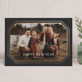"Elegant Geometric Frame" - Holiday Cards in Noir by Stacey Meacham - Front