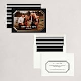 "Elegant Geometric Frame" - Holiday Cards in Noir by Stacey Meacham - Assembled