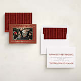 "Gilt Greens" - Holiday Cards in Cranberry by Laura Hankins - Assembled