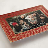 "Gilt Greens" - Holiday Cards in Cranberry by Laura Hankins - Detail