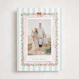 "Coastal Garland" - Holiday Cards in Winter Mint by Everett Paper Goods - Front
