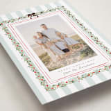 "Coastal Garland" - Holiday Cards in Winter Mint by Everett Paper Goods - Detail