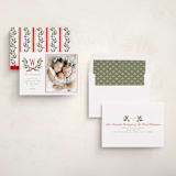 "Holly Monogram" - Holiday Cards in Holly Berry by Wildfield Paper Co - Assembled