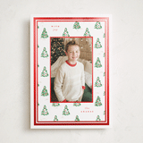 "Little Trees" - Holiday Cards in Candy Cane by Corinne Malesic - Front