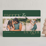 "Gilded Merry & Bright" - Holiday Cards in Wreath by Emily Betts - Front