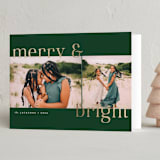 "Gilded Merry & Bright" - Holiday Cards in Wreath by Emily Betts - Folded Card