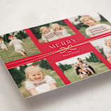 "Multi Ribbon" - Holiday Cards in Apple by Everett Paper Goods - Detail