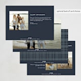 "Flannel" - Holiday Cards in Navy by Wildfield Paper Co - Back of Card Options