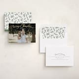 "Simply Delighted" - Holiday Cards in Marshmallow by Everett Paper Goods - Assembled