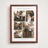 "Plaid Collage" - Holiday Cards in Berry by Stacey Meacham - Front