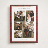 "Plaid Collage" - Holiday Cards in Berry by Stacey Meacham - Front