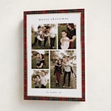 "Plaid collage" - Holiday Cards in Berry by Stacey Meacham - Folded Card