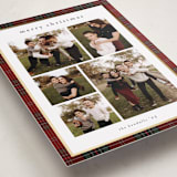 "Plaid collage" - Holiday Cards in Berry by Stacey Meacham - Detail