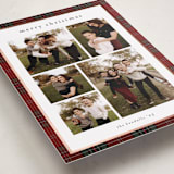 "Plaid Collage" - Holiday Cards in Berry by Stacey Meacham - Detail