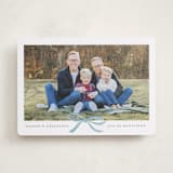 "Crimson Bow" - Holiday Cards in Mist by Olivia Kanaley Inman - Front