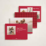 "Crimson Bow" - Holiday Cards in Coal by Olivia Kanaley Inman - Back of Card Options