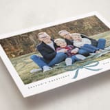 "Crimson Bow" - Holiday Cards in Mist by Olivia Kanaley Inman - Detail