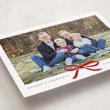 "Crimson Bow" - Holiday Cards in Coal by Olivia Kanaley Inman - Detail