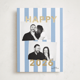 "Bold Stripe" - Holiday Cards in Periwinkle by Angela Thompson - Front